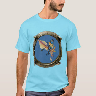 T-shirt Vue hublot d'un plongeur de la SCUBA qui monte un 