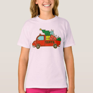 T-shirt Vue latérale du camion père Noël Joyeux Noël