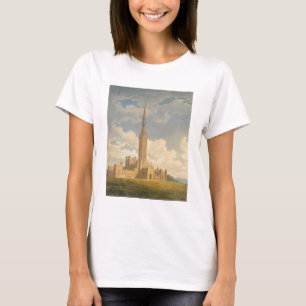 T-shirt Vue nord-ouest de l'abbaye de Fonthill (avec papie