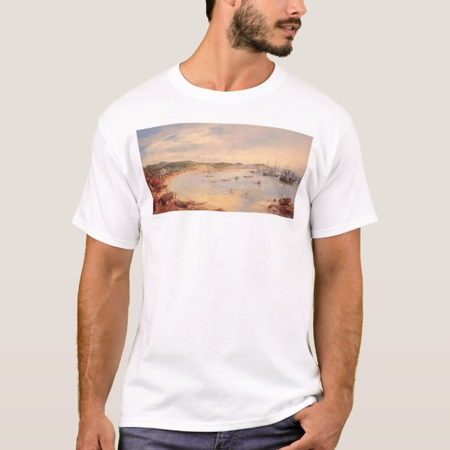 T-shirt Vue port de San Francisco, la Californie (0575A) (Devant)