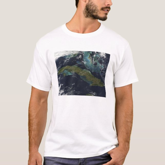 T-shirt Vue satellite de Cuba (Devant)