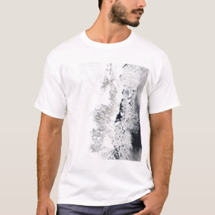 T-shirt Vue satellite de la côte est de Greenlan