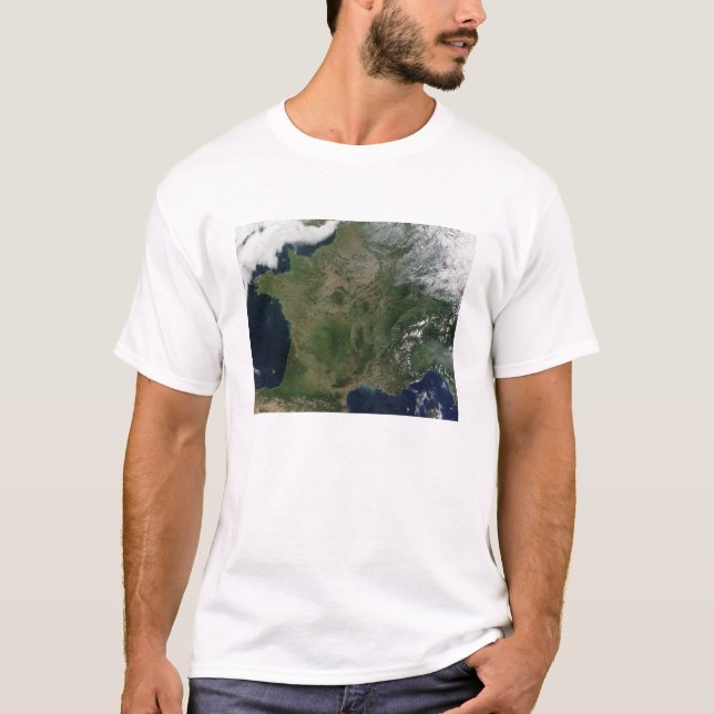 T-shirt Vue satellite de la France (Devant)