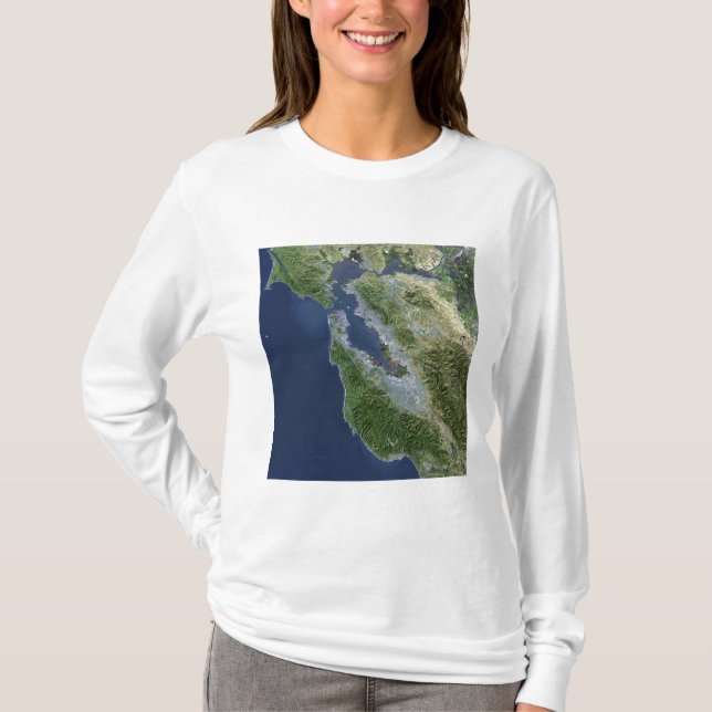 T-shirt Vue satellite de San Francisco, Californie (Devant)