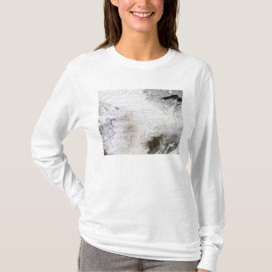 T-shirt Vue satellite d'une énorme tempête d'hiver au-dess