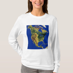 T-shirt Vue topographique de nord et de l'Amérique