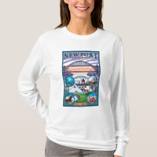 T-shirt Vues de ville - Newport, Orégon