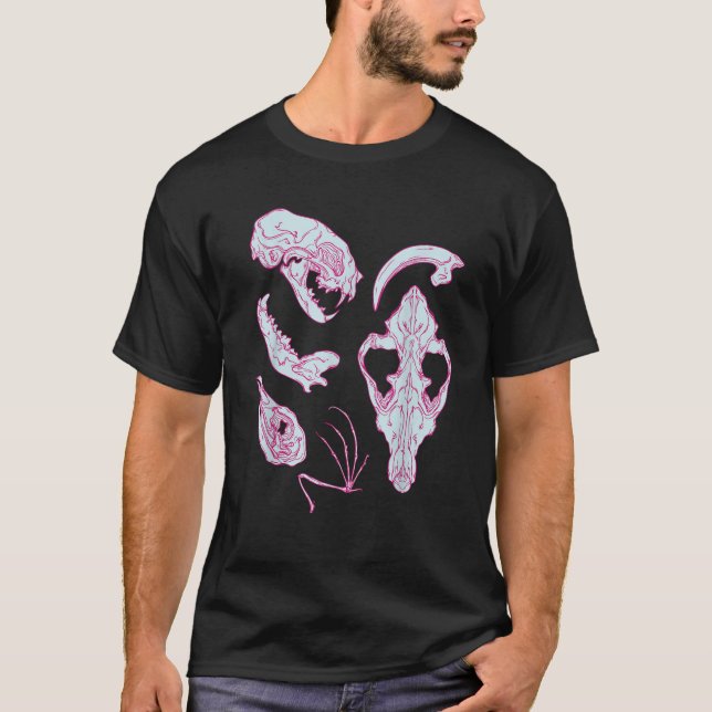 T-shirt Vulture Culture Witch Wicca Bones  (Devant)