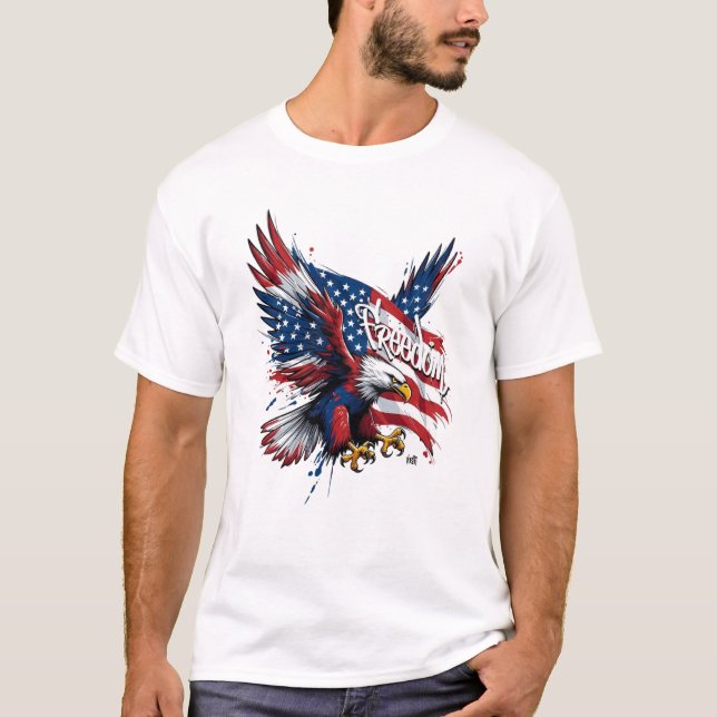 T-shirt Vushii American Eagle Freedom Graphic Tee (Devant)