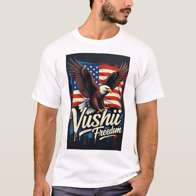 T-shirt Vushii Eagle Freedom Graphic  (Devant)