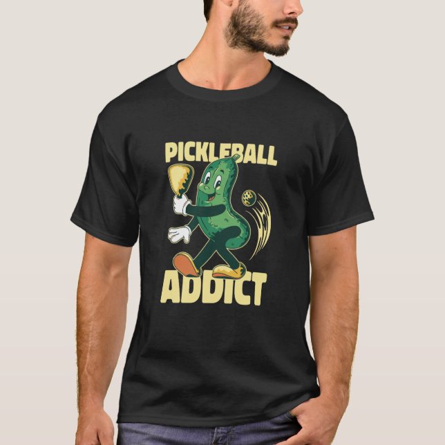 T-shirt VXL Pickleball Green Cucumber Heart Love Paddle Ba (Devant)