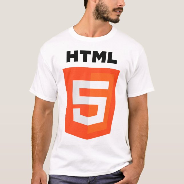 T-shirt W3 W3C de fonctionnaire de logo de HTML 5 (Devant)