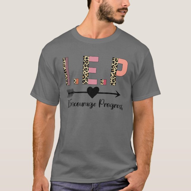 T-shirt W6rb Leopard IEP I Encourager Progrès Enseignant A (Devant)