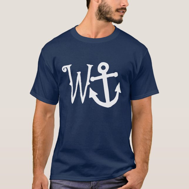 T-shirt W + Ancre = Wanker (Devant)