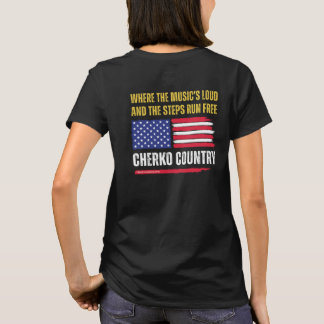 T-shirt (W-Black) Drapeau américain / La musique est forte