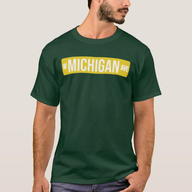T-shirt W MICHIGAN AVE blanc OUEST MICHIGAN (Devant)