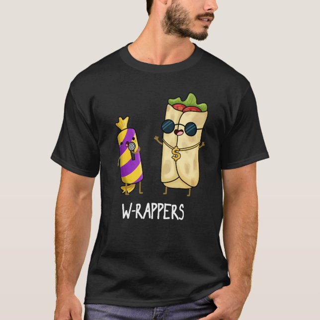 T-shirt W-rappers Funny Food Pun Dark BG (Devant)