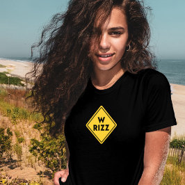 T-shirt W rizz US warning sign Meme Funny Quote