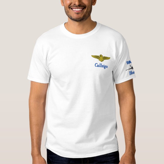 T-Shirt W/Wings, F-18 und Rufzeichen (Vorderseite)