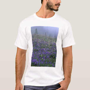 T-shirt WA, Mt. Rainier NP, prairie de Lupin et de Bistort
