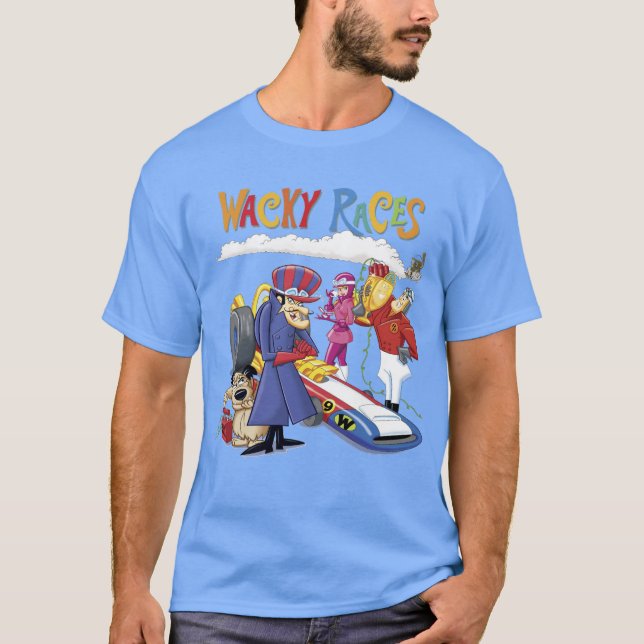 T-shirt Wacky Races 60s 70s 90s 80s Cartoon Scifi Retro (Devant)