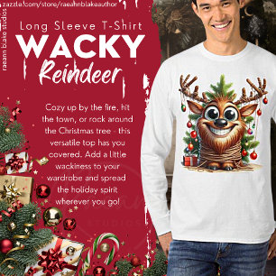 T-shirt Wacky Reindeer Long Manches
