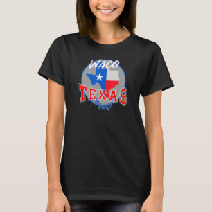 T-shirt Waco Texas en rouge blanc et bleu Bonnet Flower