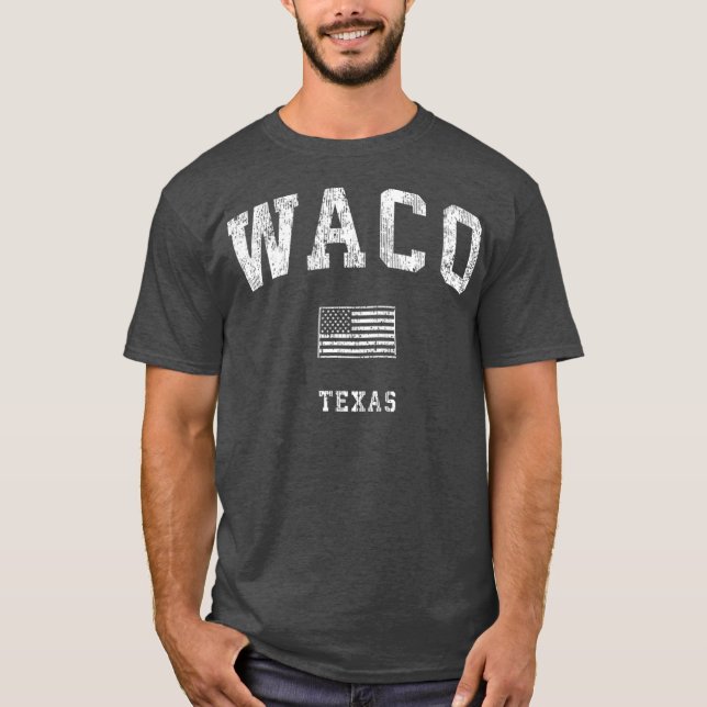 T-shirt Waco Texas TX  Vintage American Flag (Devant)