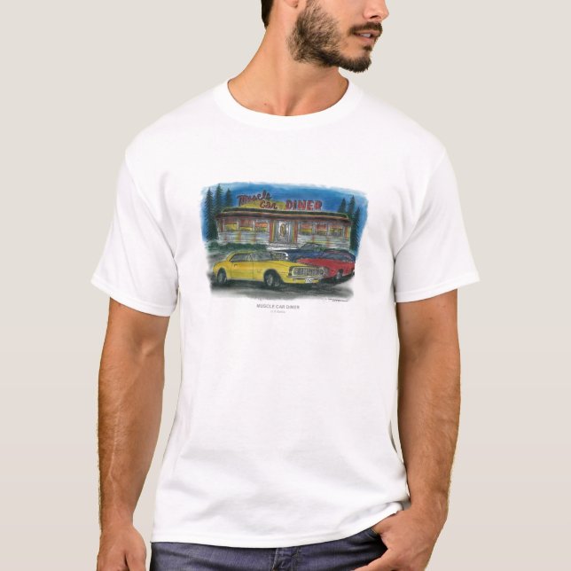 T-SHIRT WAGON-RESTAURANT DE VOITURE DE MUSCLE (Devant)