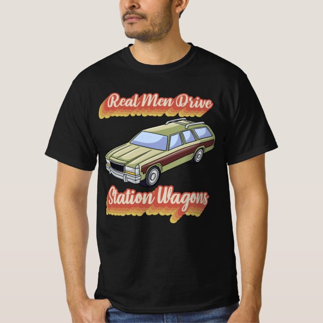 T-shirt Wagons de la station Real Men Drive (Devant)