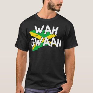 T-shirt Wah Gwaan Jamaica Flag Jamaican Pride Fan Rasta Re