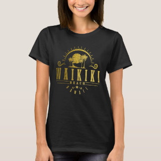 T-shirt Waikiki Beach Hawaii Vintage Hawaiian Surf Vacatio