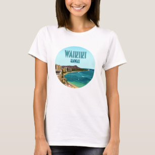 T-shirt Waikiki Beach Honolulu Oahu Hawaii Vintage