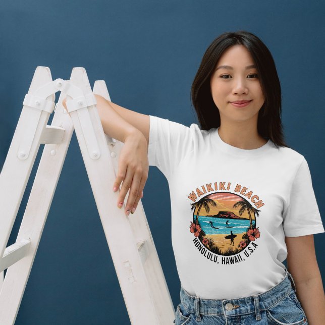 T-shirt Waikiki Beach Retro Vignette (Créateur téléchargé)