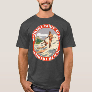 T-shirt Waikiki Surf Club Vintage voyage Style Souvenir