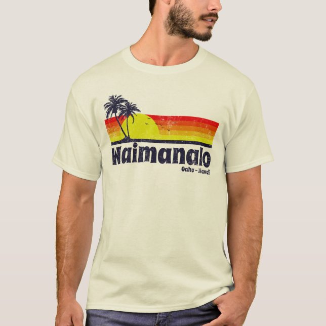 T-shirt Waimanalo vintage Oahu Hawaï (Devant)