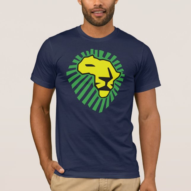 T-shirt Waka waka Chemise Lion Jaune Mane Vert (Devant)