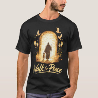 T-shirt Walk For Peace Spiritual Monk With Dog And Doves