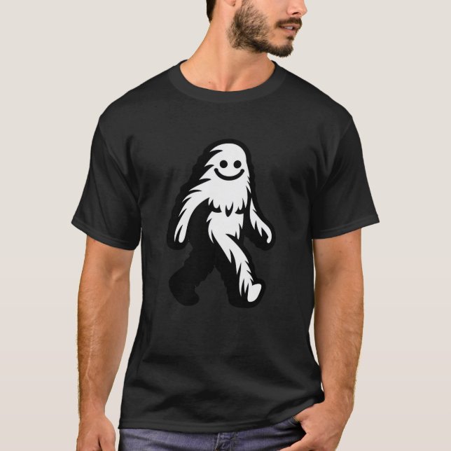 T-shirt Walking Bigfoot - Sasquatch souriant Drôle Cryptid (Devant)