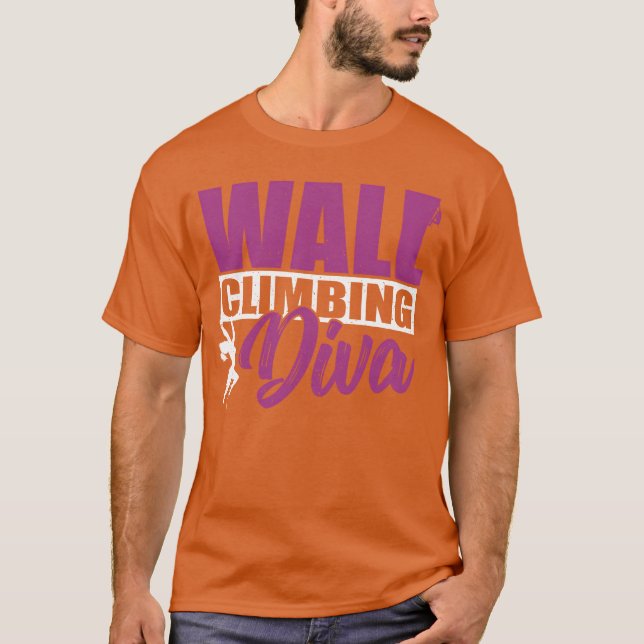 T-shirt Wall Climbing Diva Inr Rock Wall Climber funny (Devant)