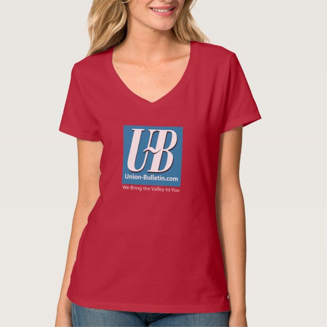 T-shirt Walla Walla Union Bulletin UB Logo féminin V-Neck (Devant)