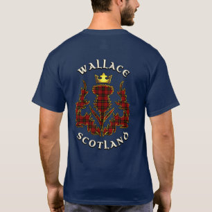T-shirt Wallace Clan Badge & Tartan avec Motto