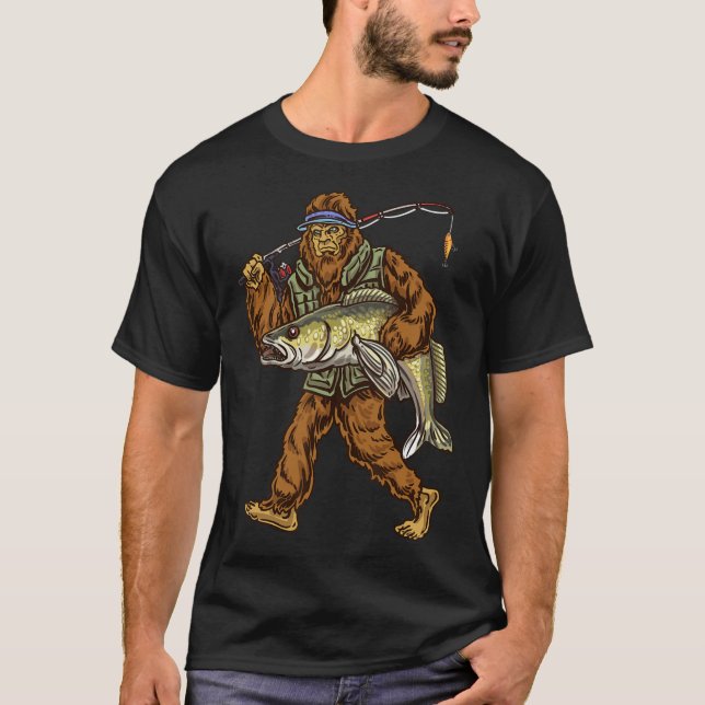 T-shirt Walleye Fishing Sauger Chasse Bigfoot Pêcheurs (Devant)