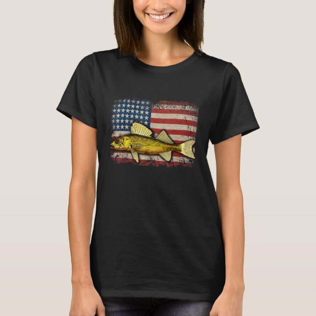 T-shirt Walleye Fishing Usa (Devant)