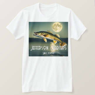 T - Shirt Walleye Pike, Water and Moon