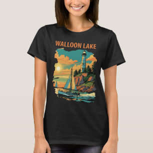 T-shirt Walloon Lake Michigan Light Retro Voyage