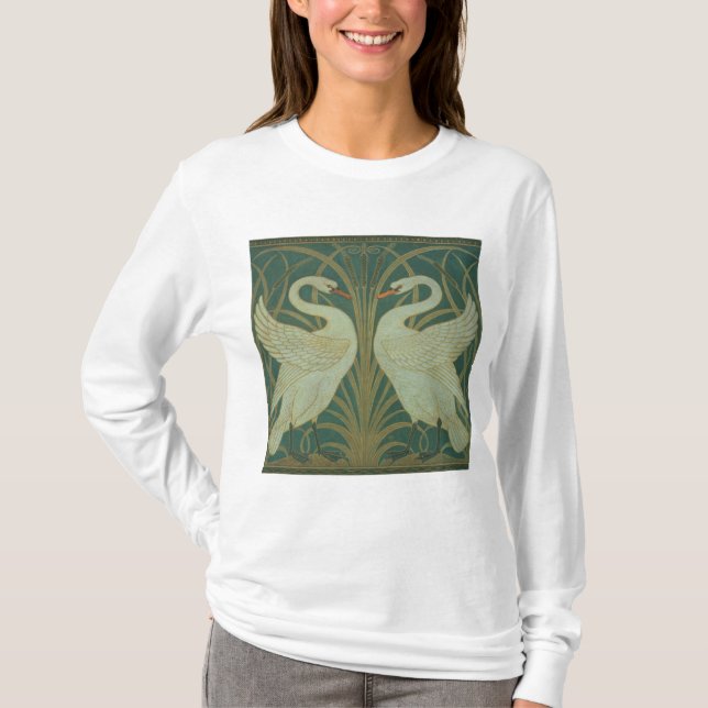 T-shirt Wallpaper la conception pour le panneau du "cygne, (Devant)