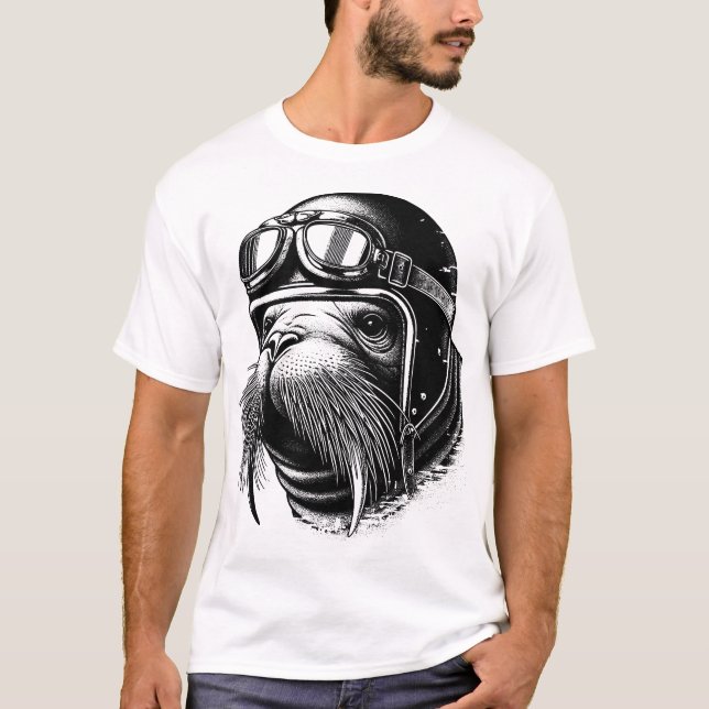 T-shirt Walrus Biker (Devant)