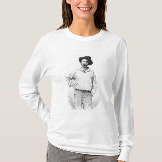 T-shirt Walt Whitman, frontispice au 'feuille de (Devant)