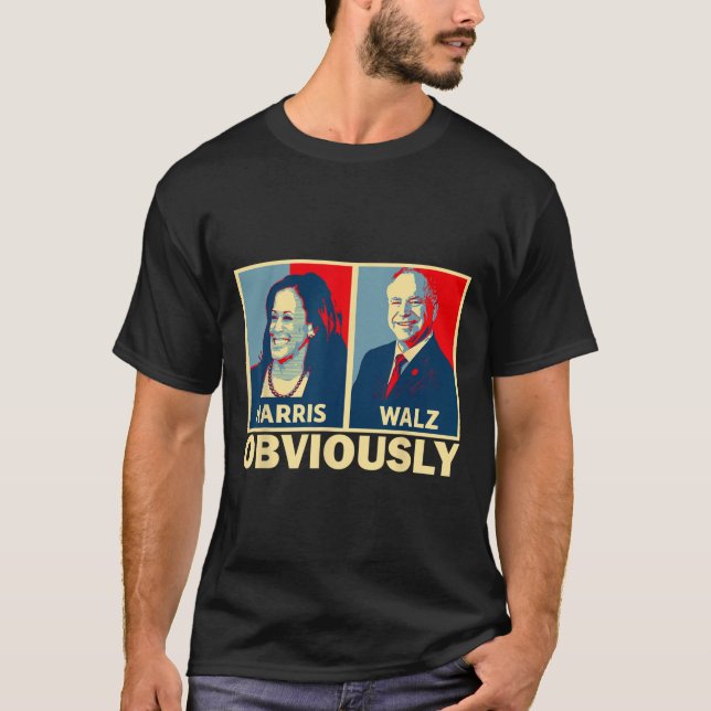 T-shirt Waltz 2024 Evidemment Tim Walz Kamala Harris 2024 (Devant)